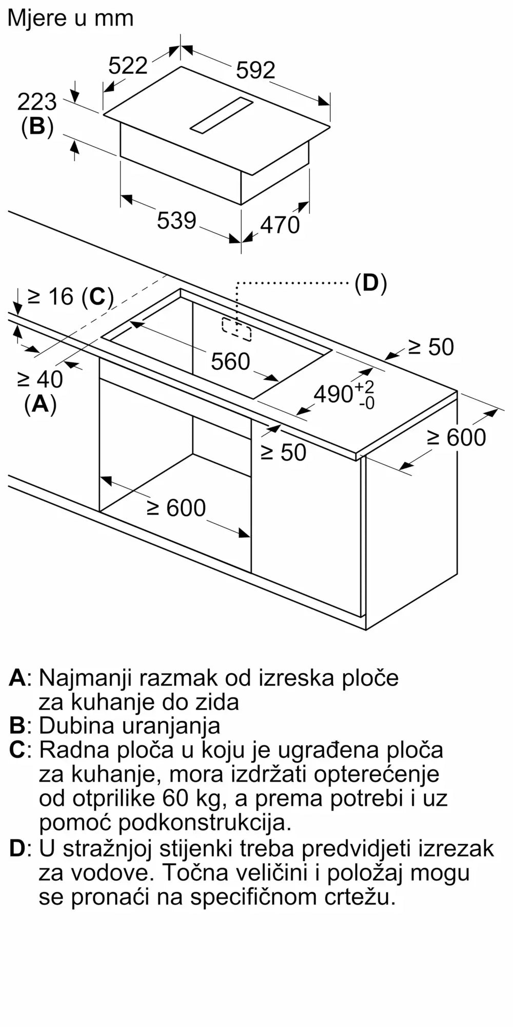 Bosch ploča indukcijska s integriranom napom 60 cm PVS611B16E
