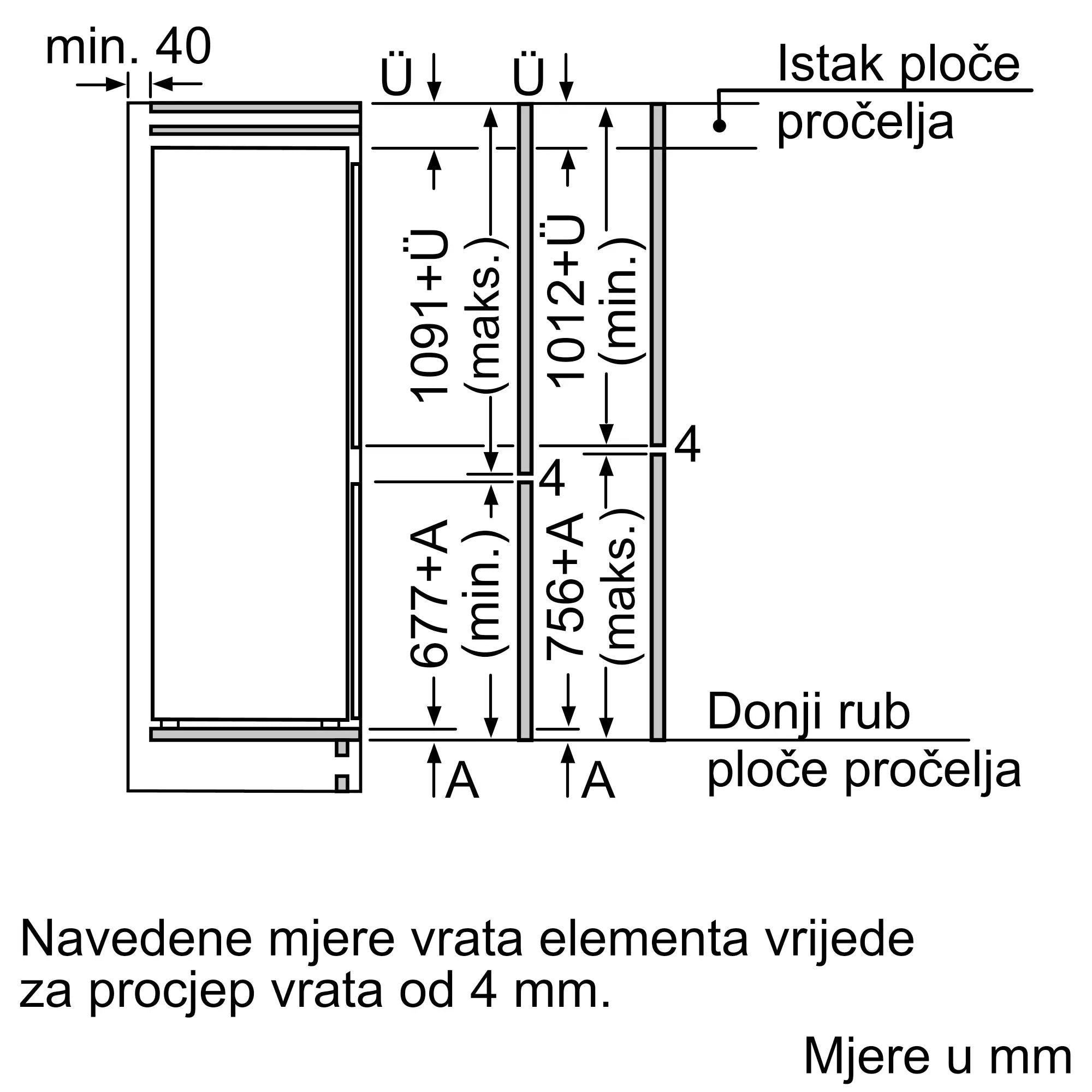 Bosch hladnjak ugradbeni KIV86VSE0