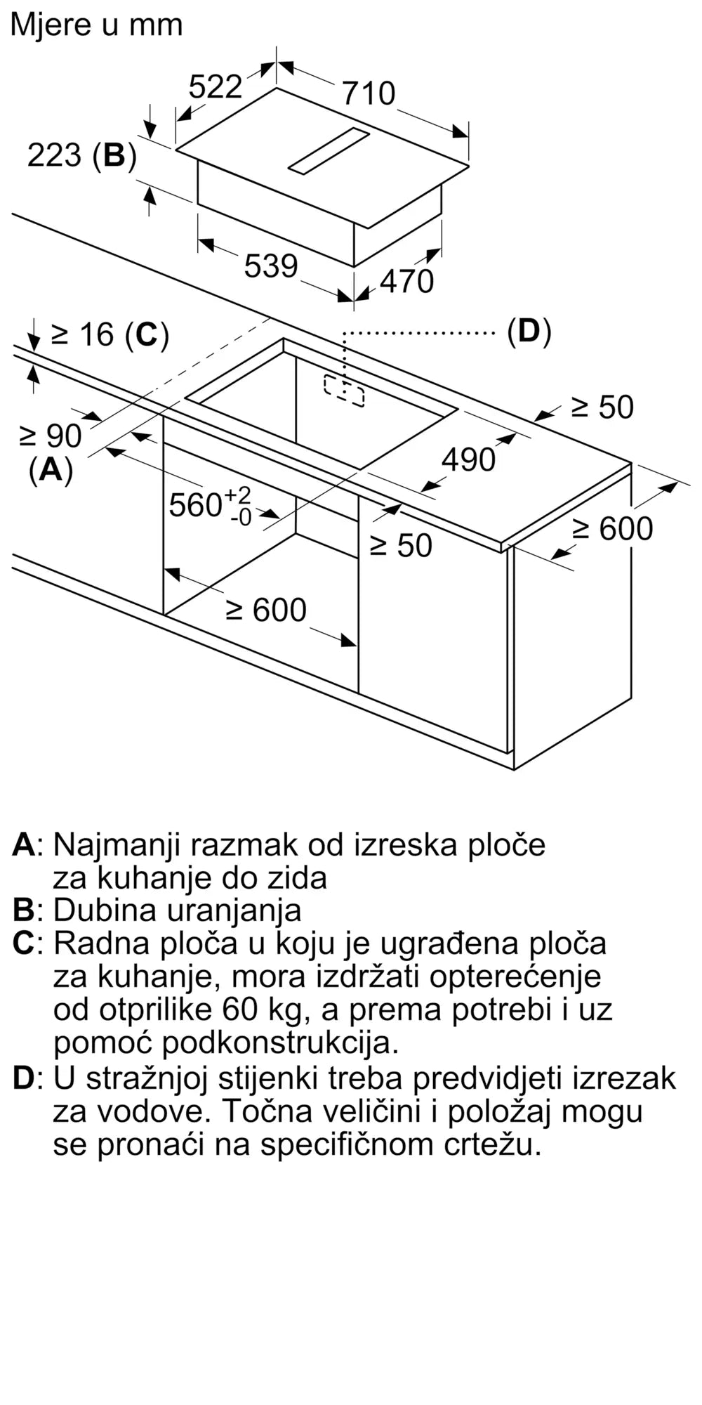 Bosch ploča indukcijska s integriranom napom 70 cm PVQ711H26E